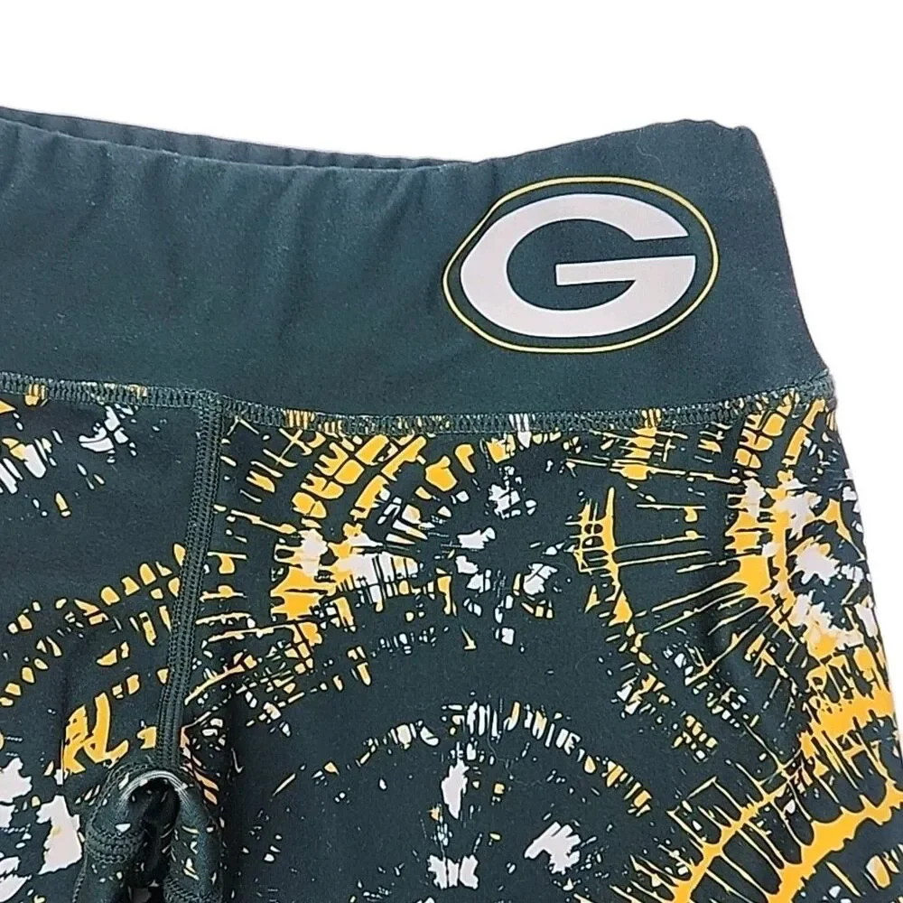 NFL Team Apparel Leggings Greenbay Packers Graphic Print Women Sz Small Football